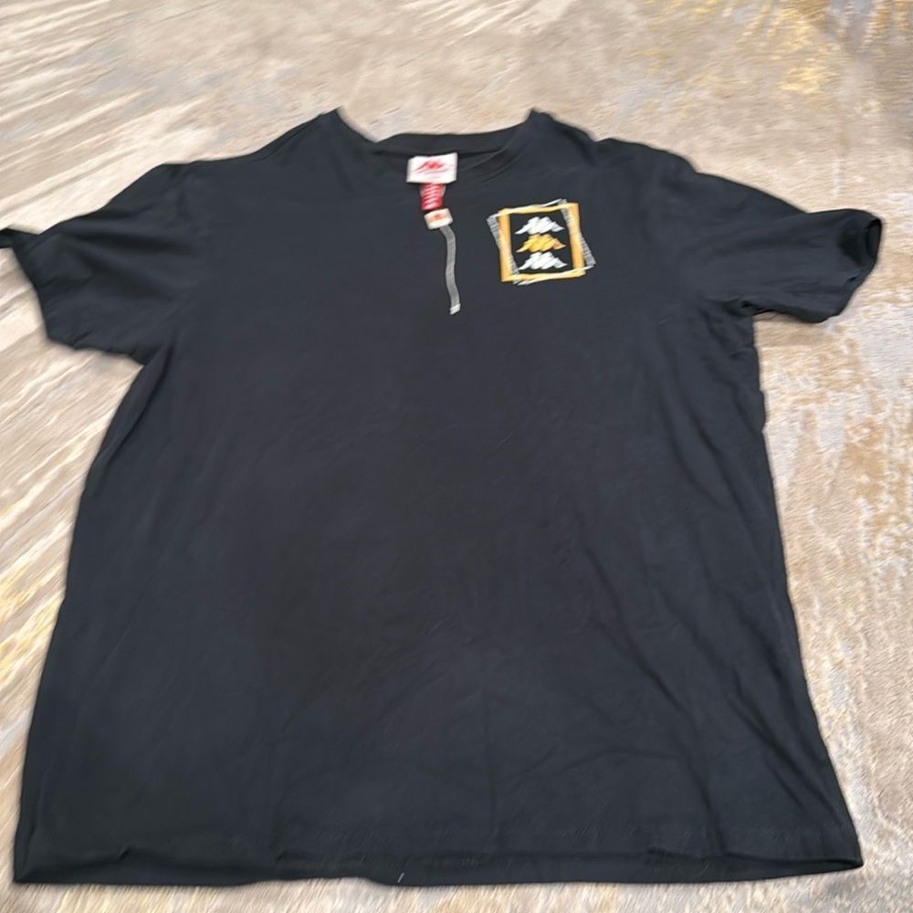 Kappa Men's Authentic VLADO black smoke -yellow lt-white brightT Shirt NWT Large